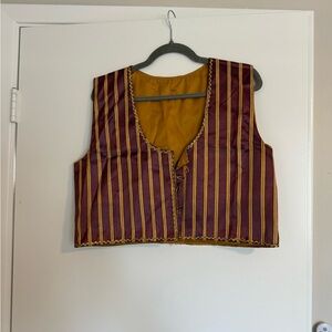 Striped Burgundy and Gold Vest